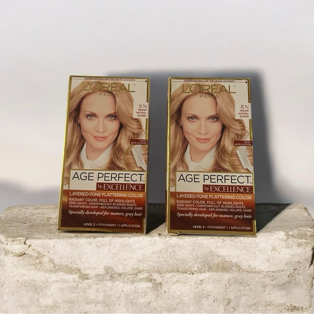 Loreal Excellent Age Perfect 8N (2 Pack)
Medium natural blonde